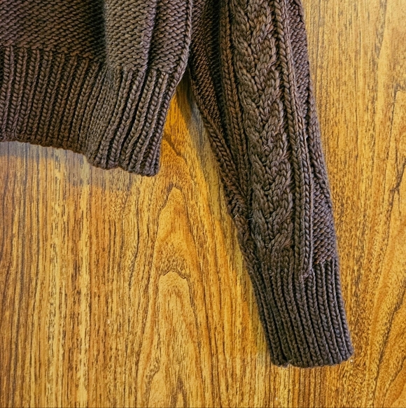 Buffalo David Bitton Dark Brown Cable Knit Sweater Fall Winter Perfect Small - Picture 6 of 6